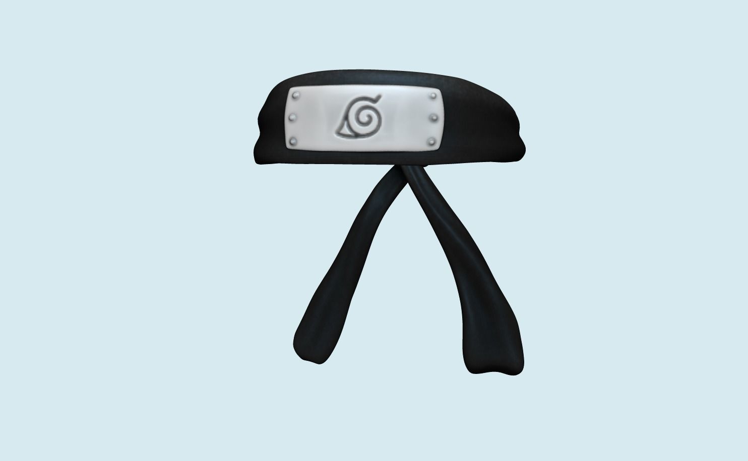 Naruto Bandana - Character Outfit Head Low-poly 3D model_2