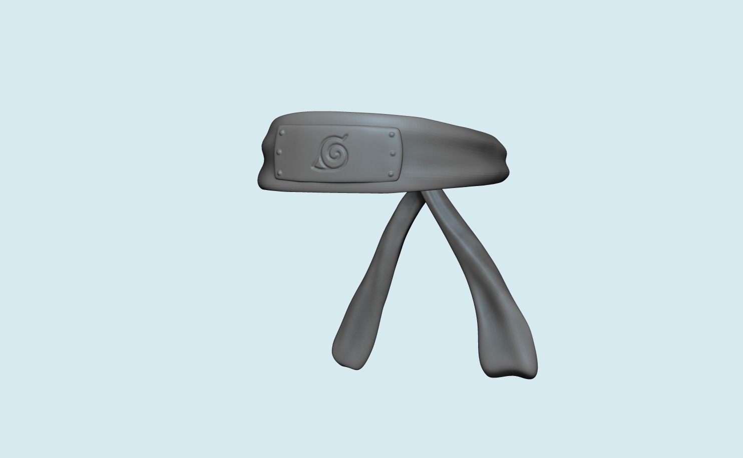 Naruto Bandana - Character Outfit Head Low-poly 3D model_5