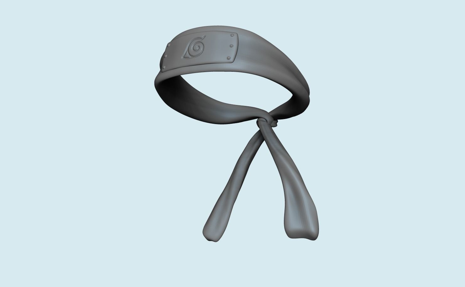 Naruto Bandana - Character Outfit Head Low-poly 3D model_7
