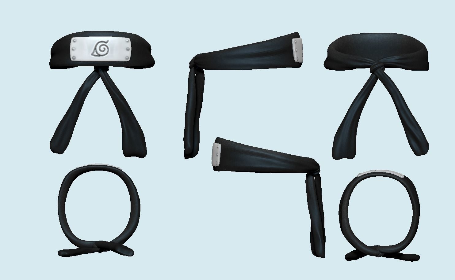 Naruto Bandana - Character Outfit Head Low-poly 3D model_1