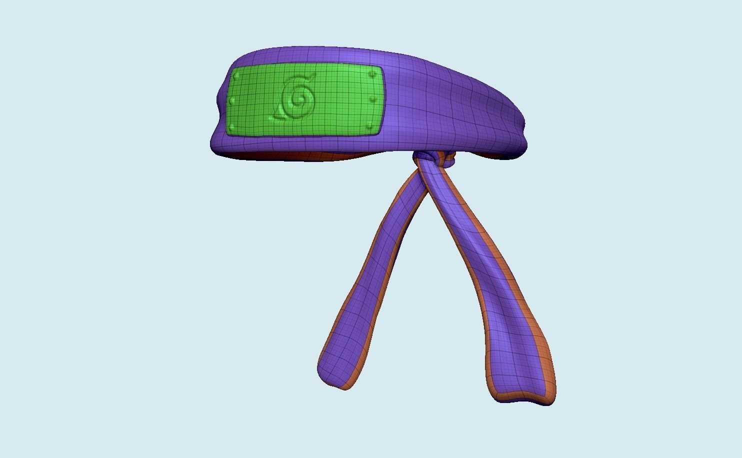 Naruto Bandana - Character Outfit Head Low-poly 3D model_10