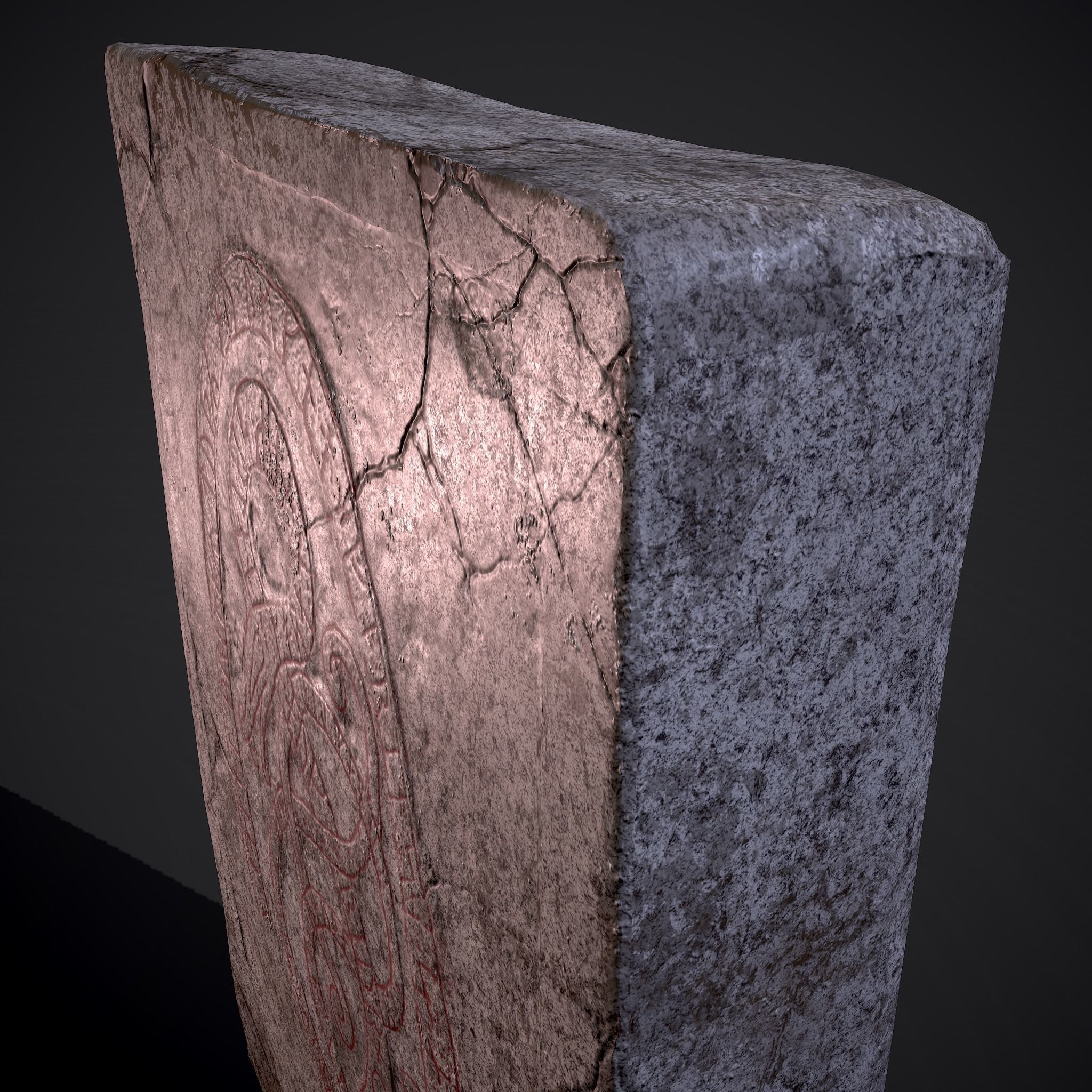 Grave Stone Version 3 Low-poly 3D model_32