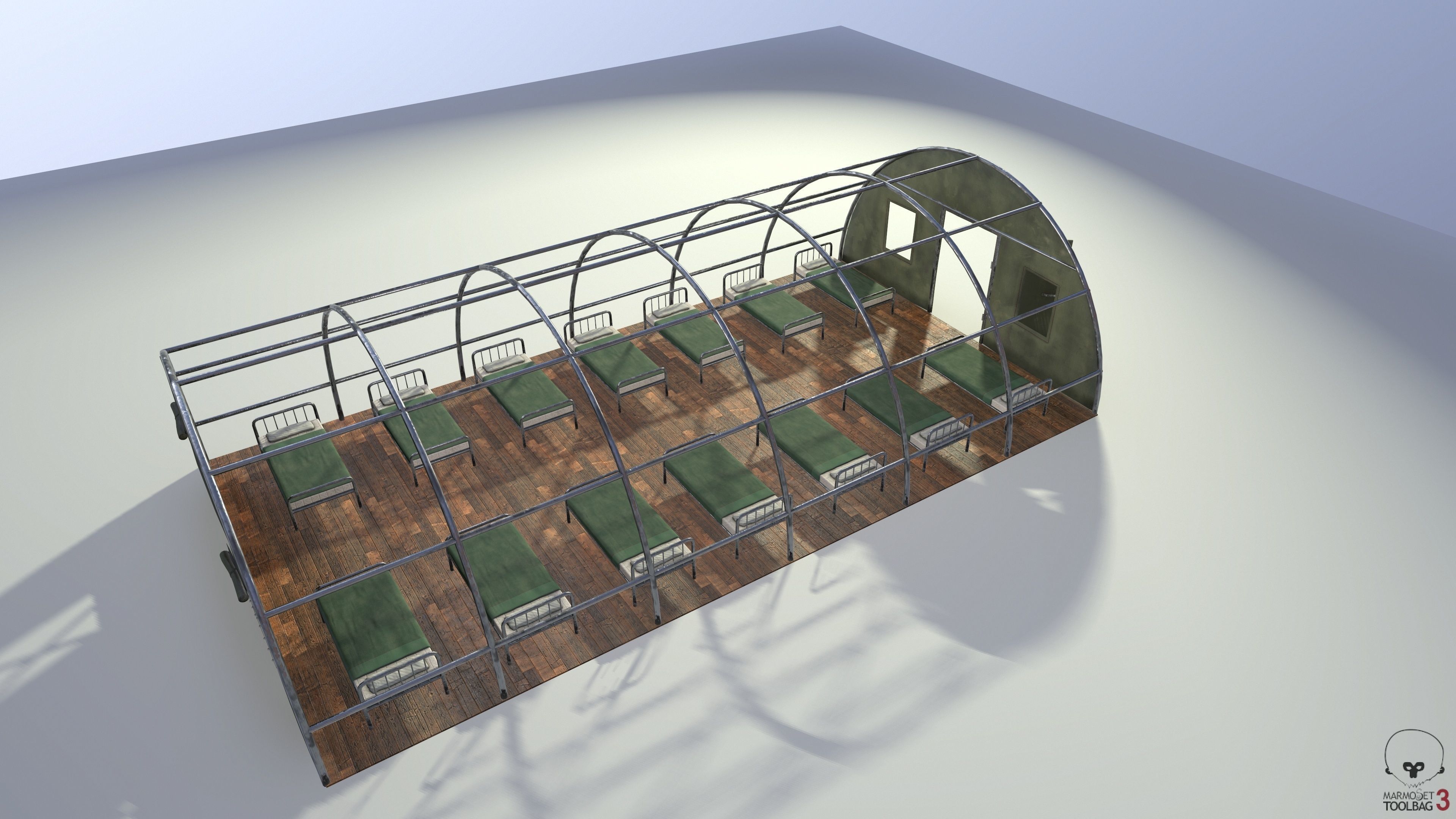 military tent Low-poly 3D model_10