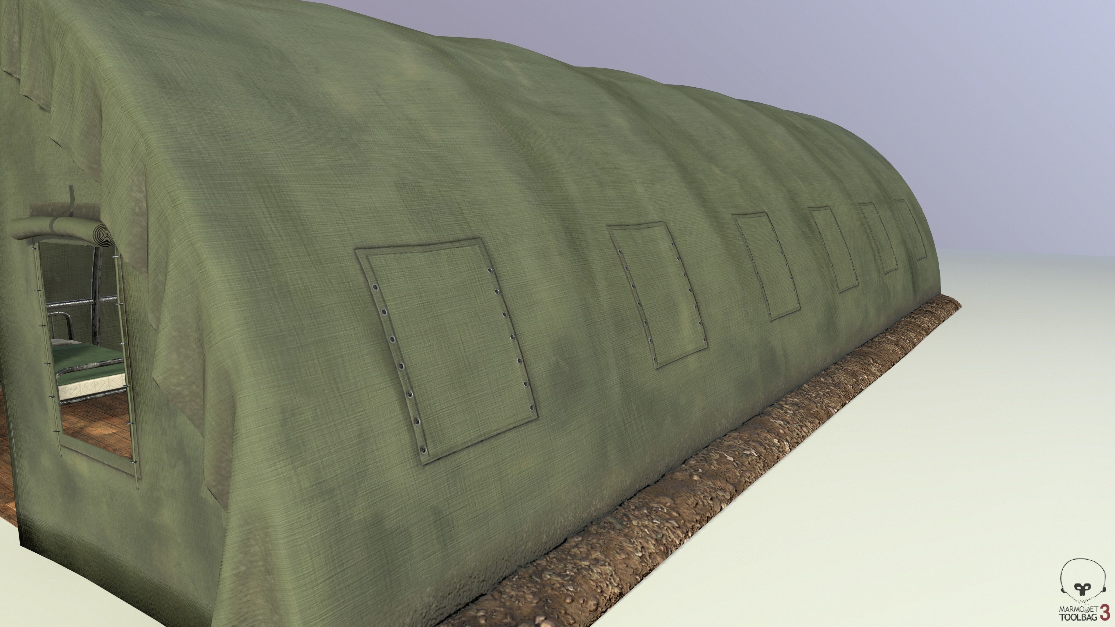 military tent Low-poly 3D model_7