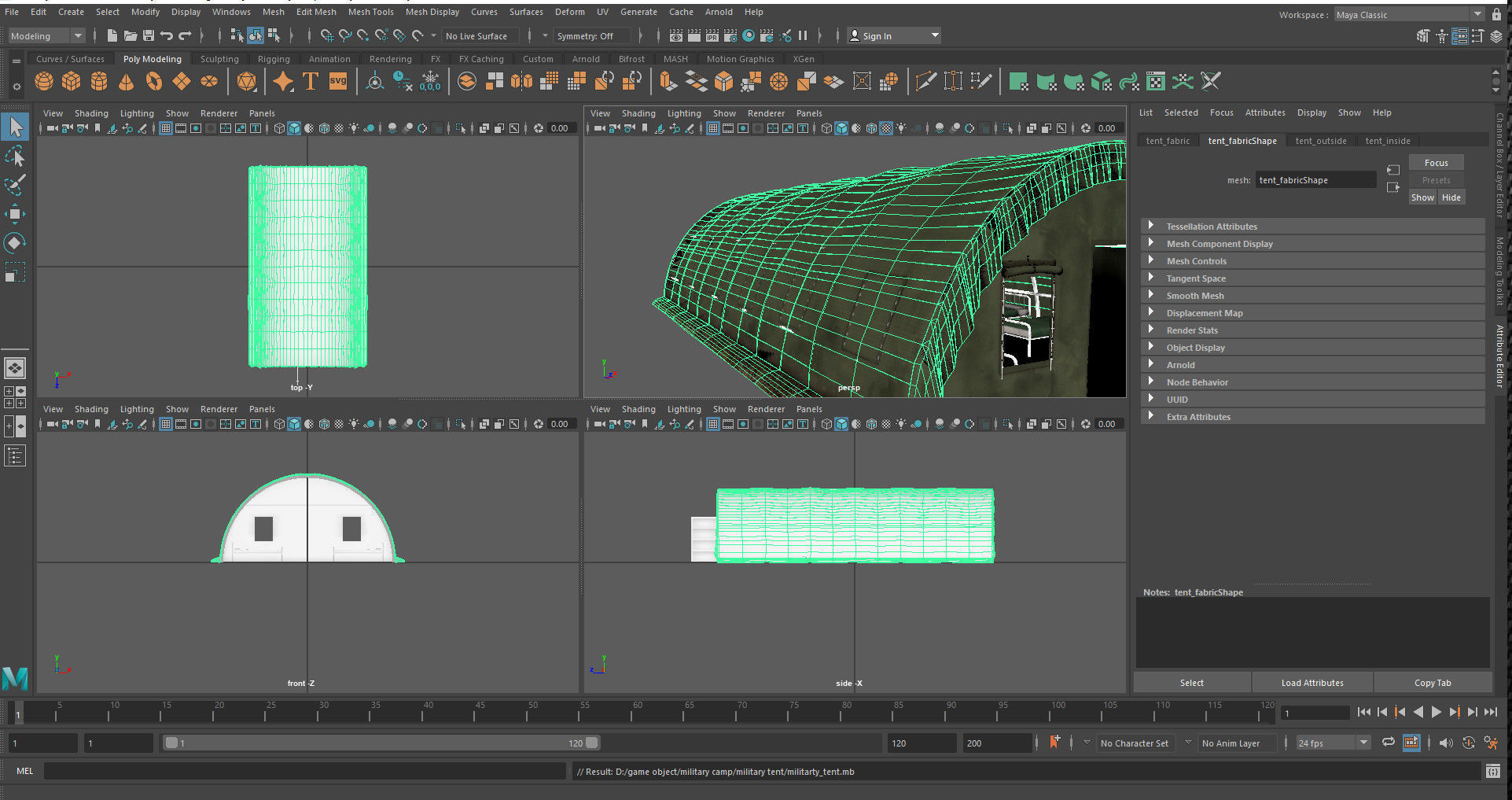 military tent Low-poly 3D model_14