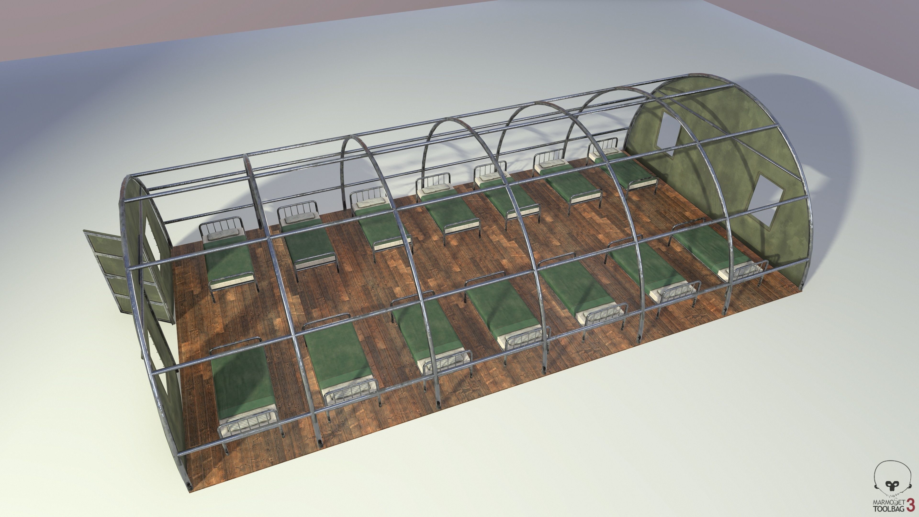 military tent Low-poly 3D model_9