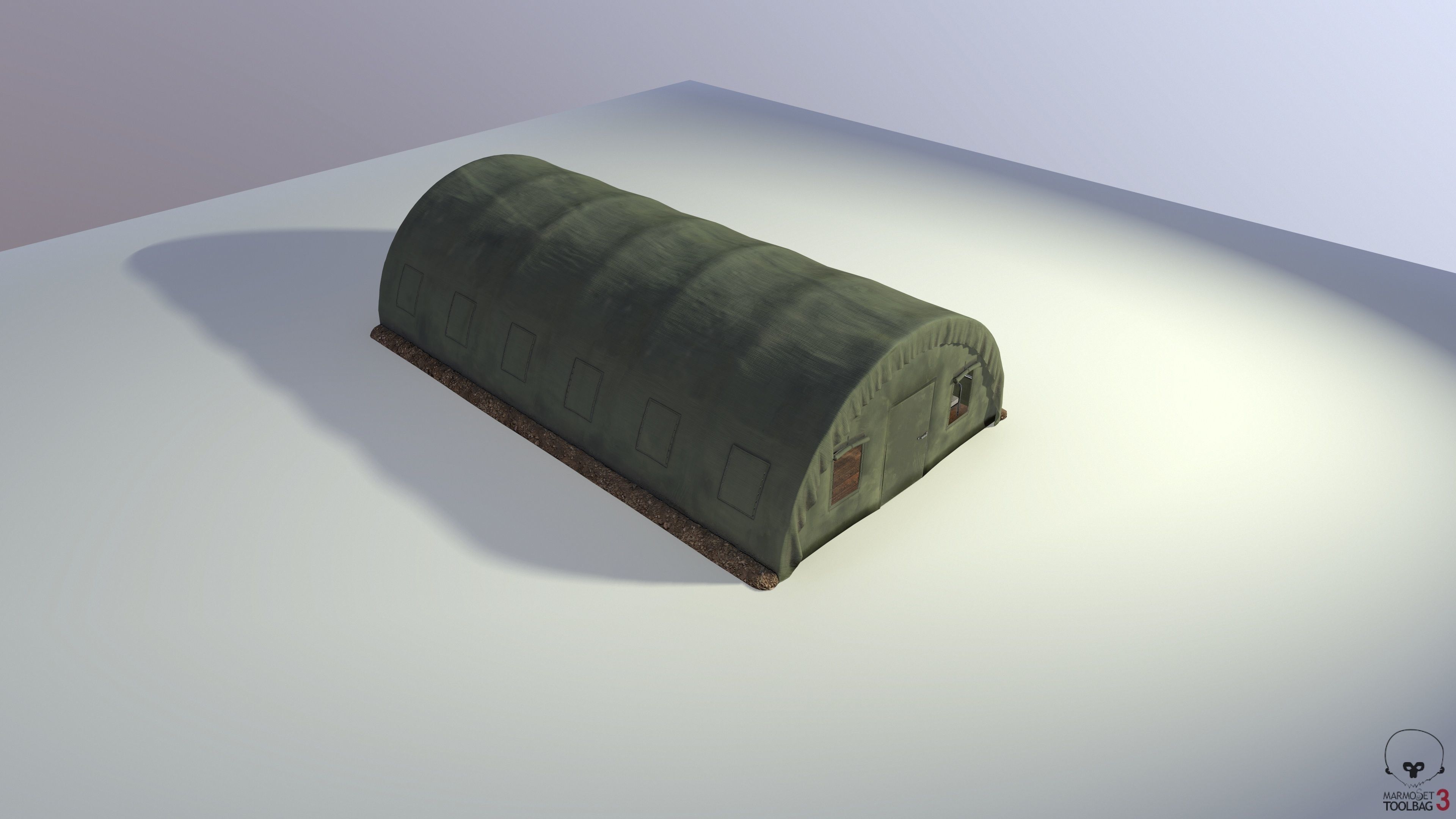 military tent Low-poly 3D model_2