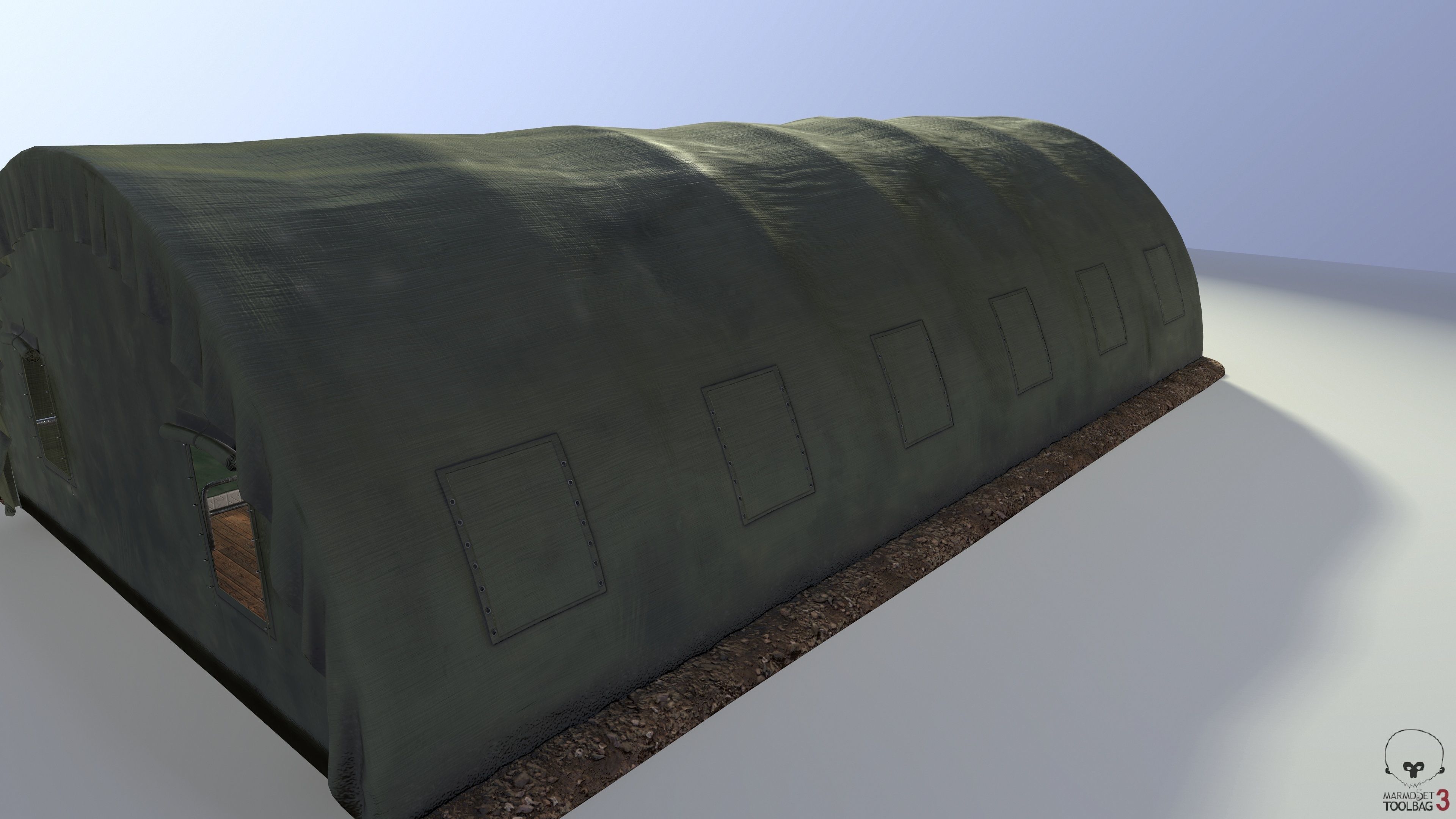 military tent Low-poly 3D model_8