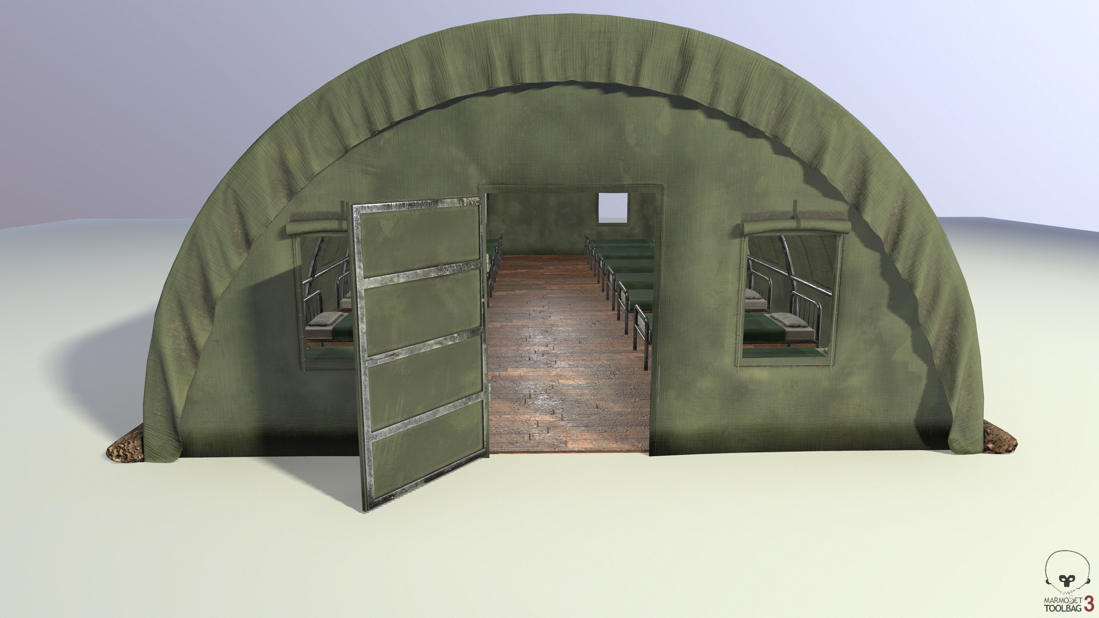 military tent Low-poly 3D model_4