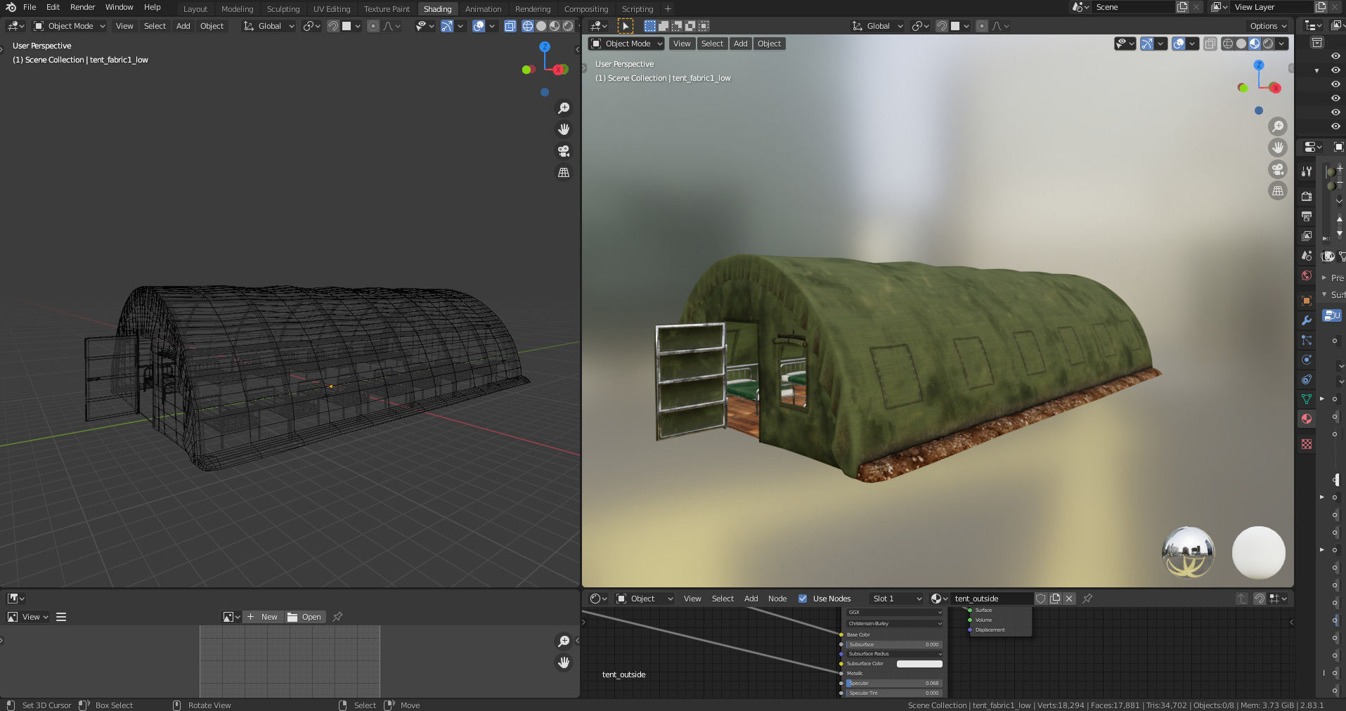 military tent Low-poly 3D model_11