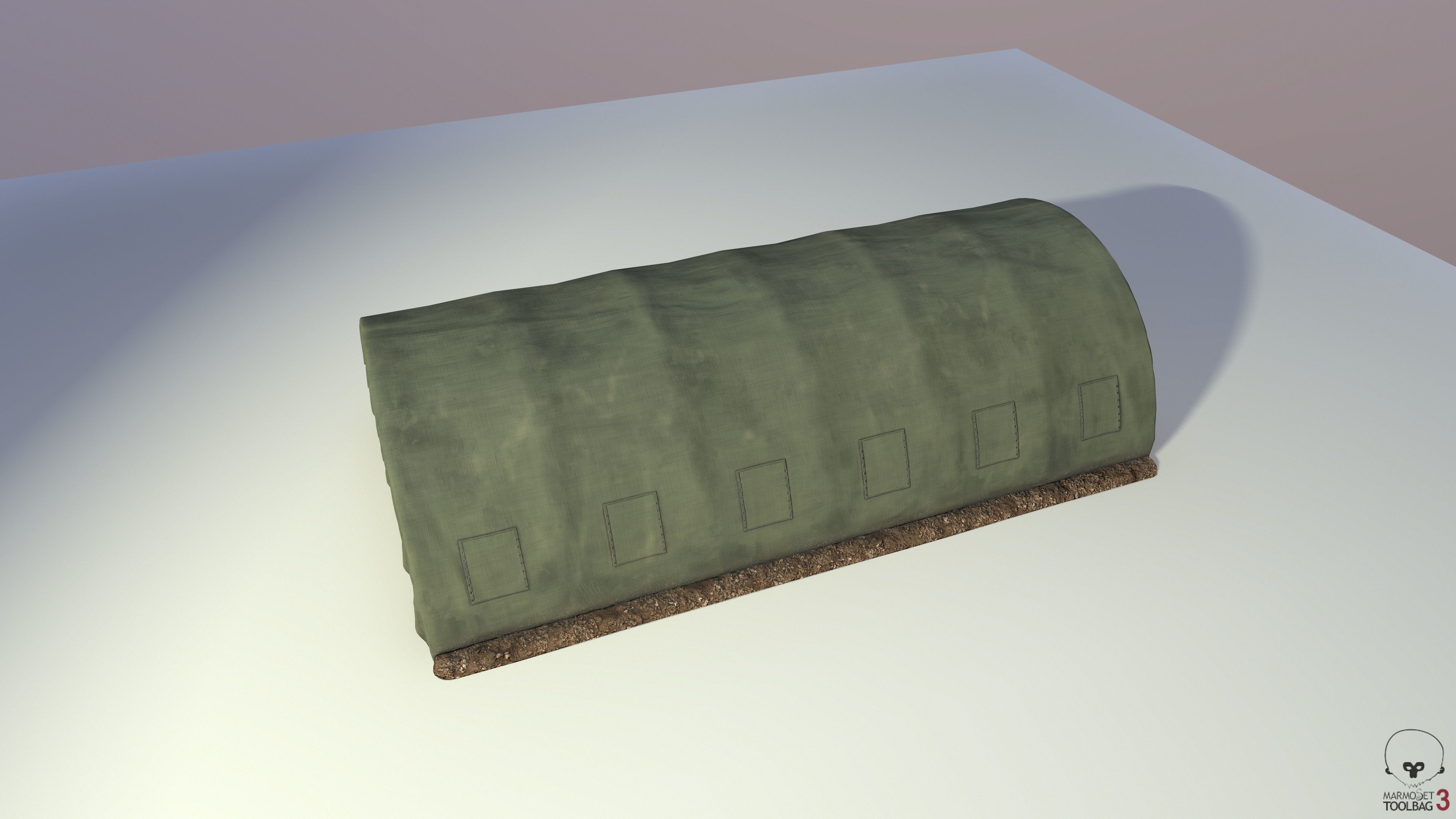 military tent Low-poly 3D model_3