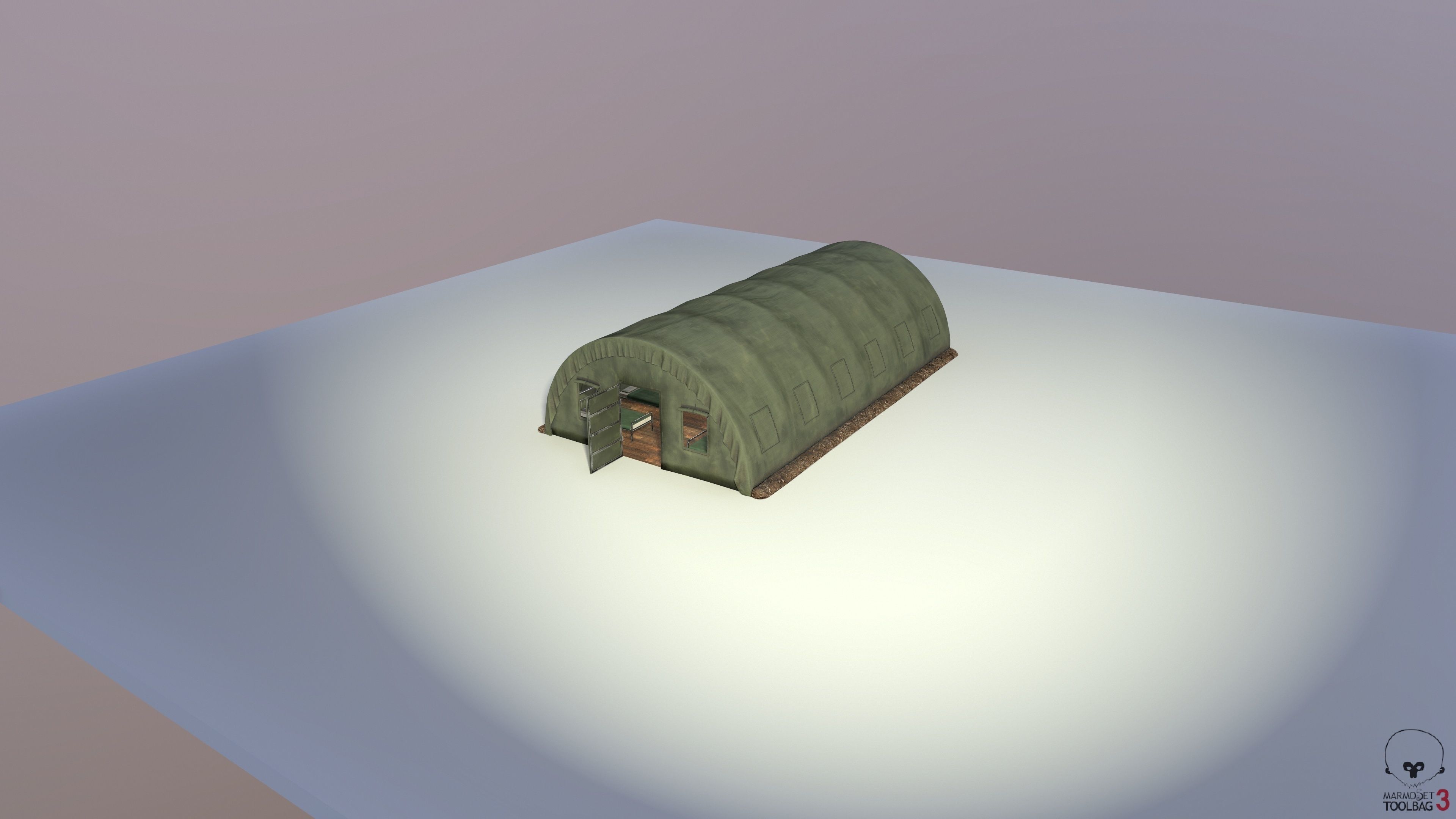 military tent Low-poly 3D model_1
