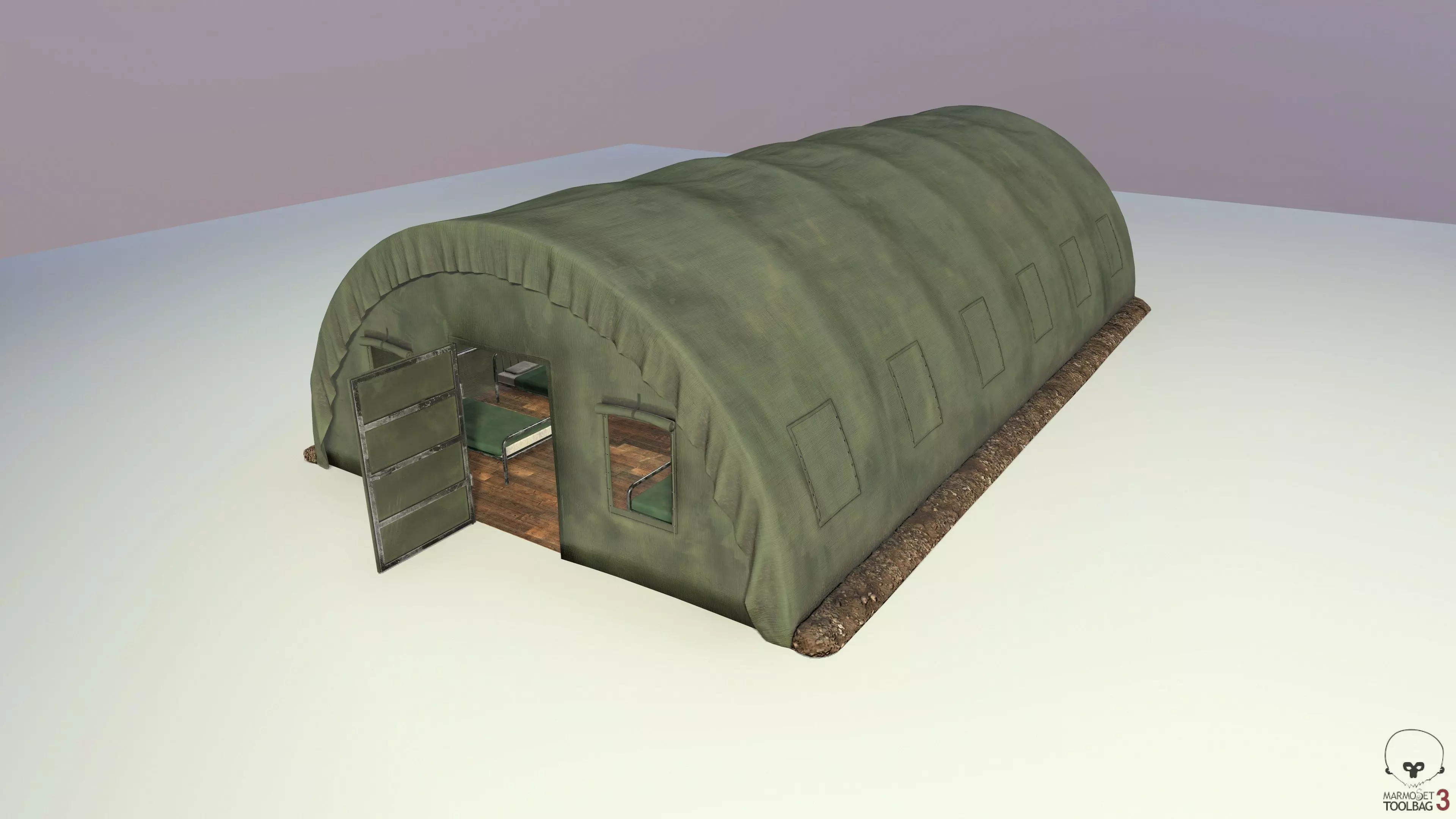 military tent Low-poly 3D model_0