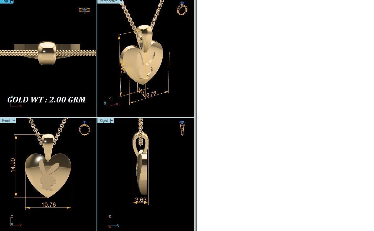 heart pendant-8530C 3D print model_6