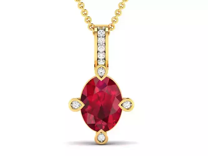 pendant-8514 ruby pendant gold
