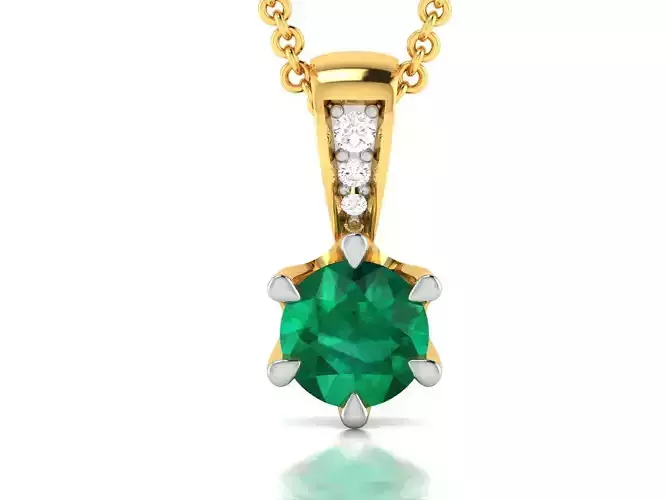 pendant-8327 emerald and diamond pendant