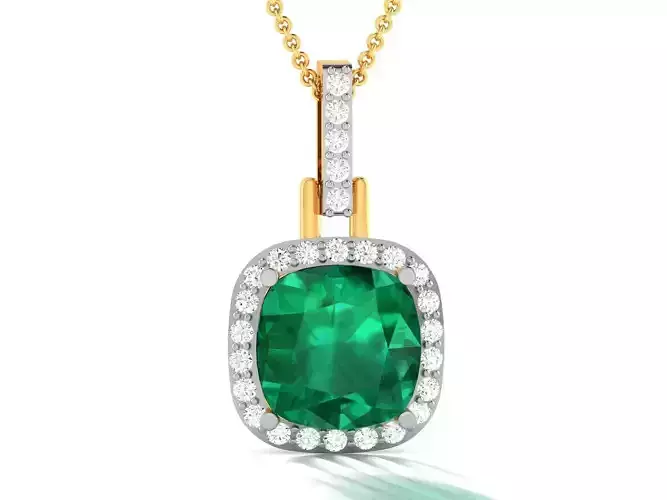 pendant-8316 emerald and diamond pendant