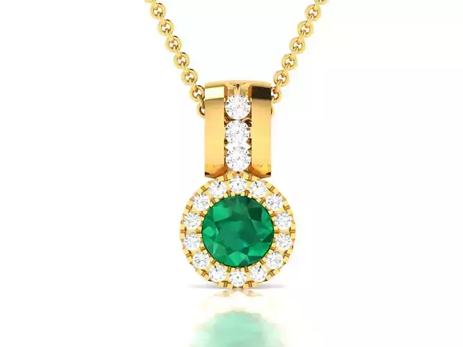 pendant-8290 emerald pendant gold