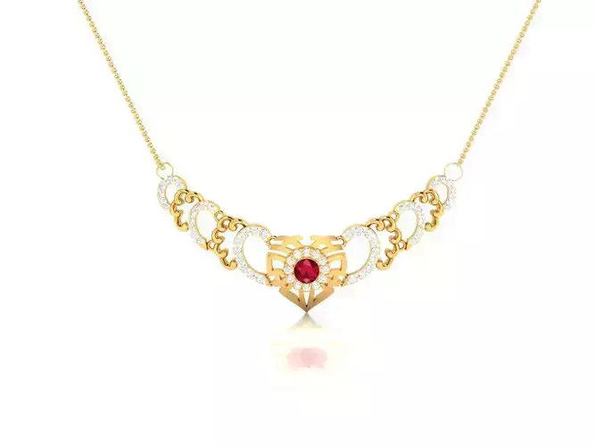 pendant-8288 gold pendant with ruby stone