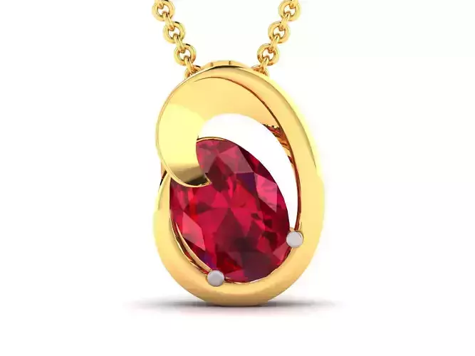 pendant-8236 gold pendant with ruby stone