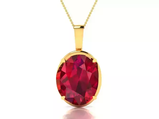 pendant-8234 gold pendant with ruby stone