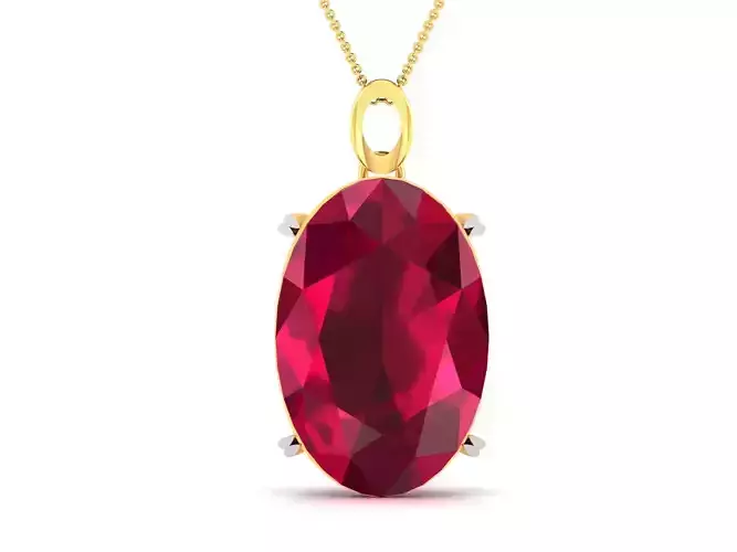 pendant-8181 oval ruby stone pendant gold