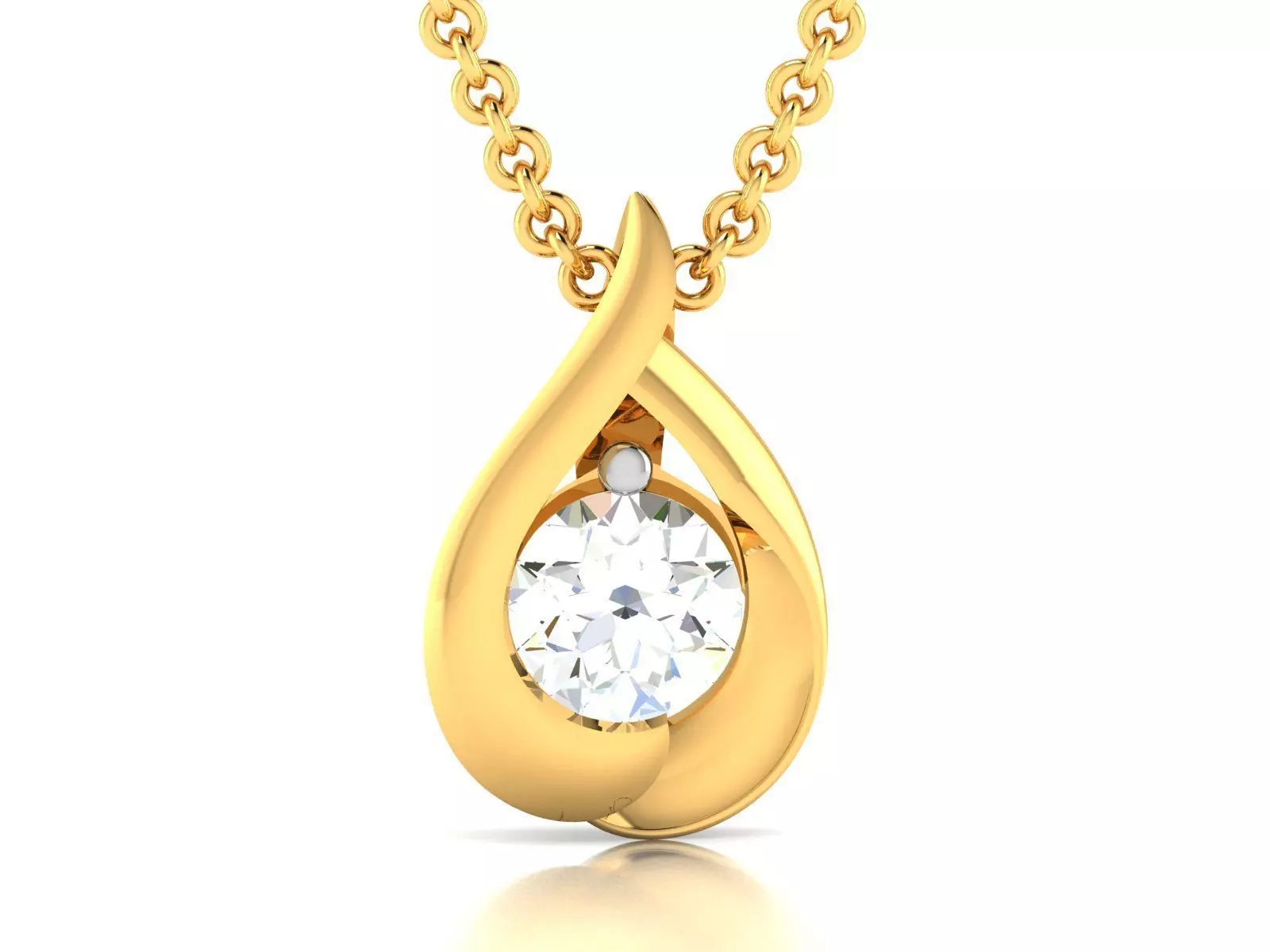pendant-8163 gold pendant with diamond 3D print model_0