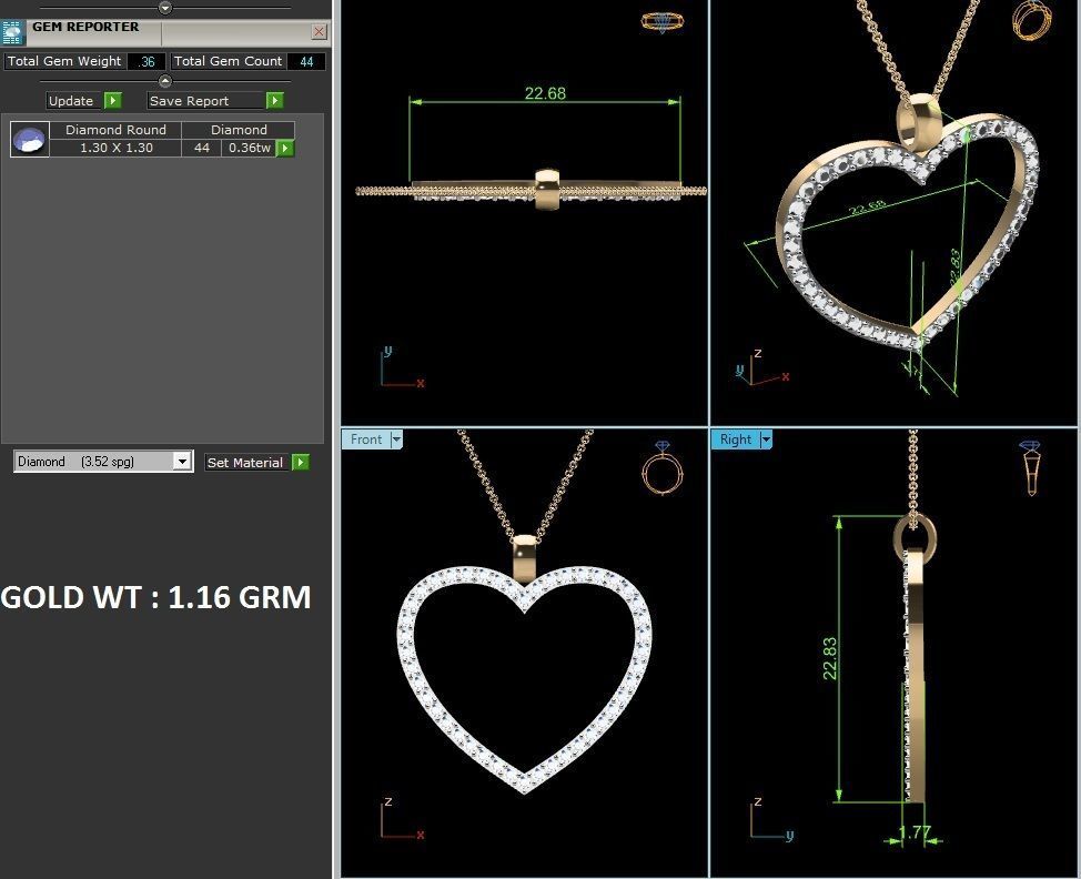 heart pendant-7848 3D print model_3