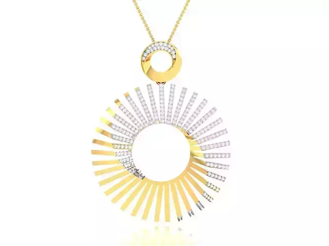 pendant-7765 circular pendant gold with diamonds