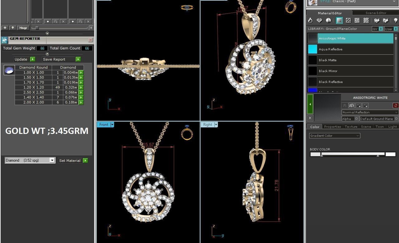 pendant-7748 diamond pendant gold 3D print model_6