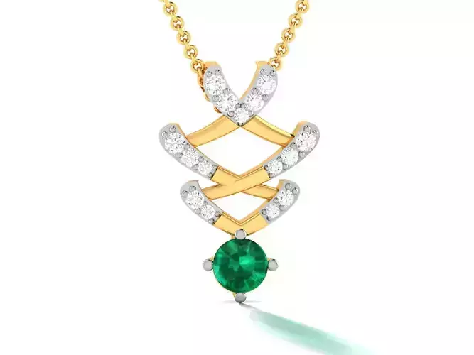 pendant-7697 emerald pendant gold