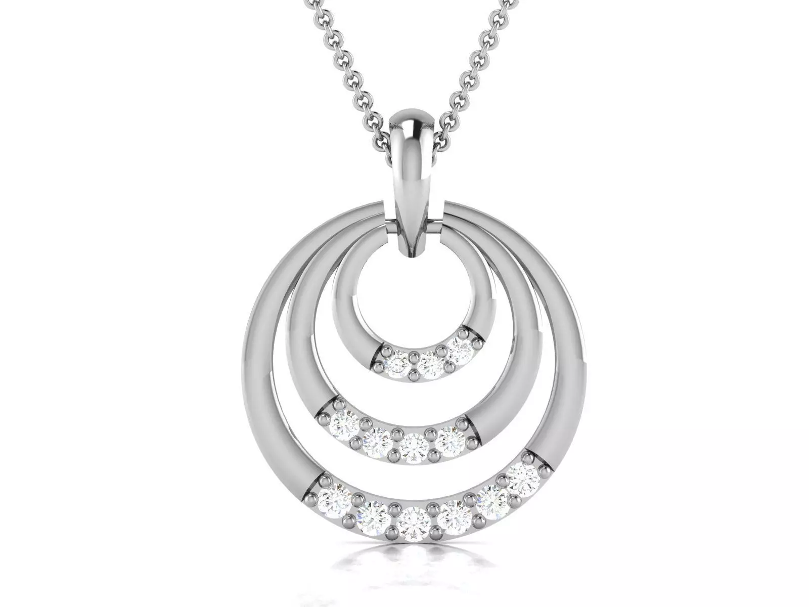 pendant-7689 sterling silver pendant with diamonds 3D print model_0