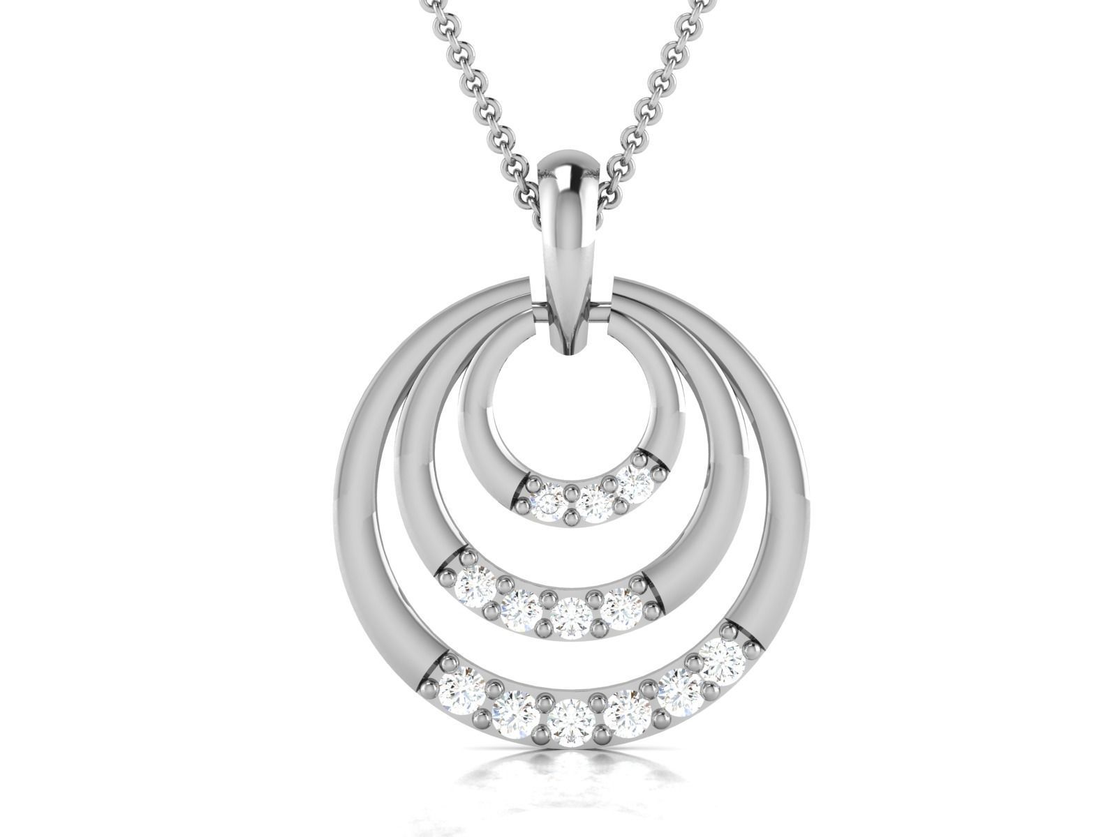 pendant-7689 sterling silver pendant with diamonds 3D print model_3