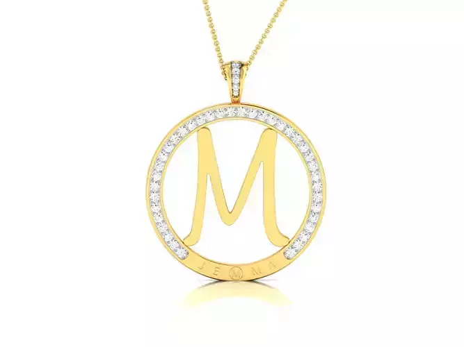 initial M pendant-7636