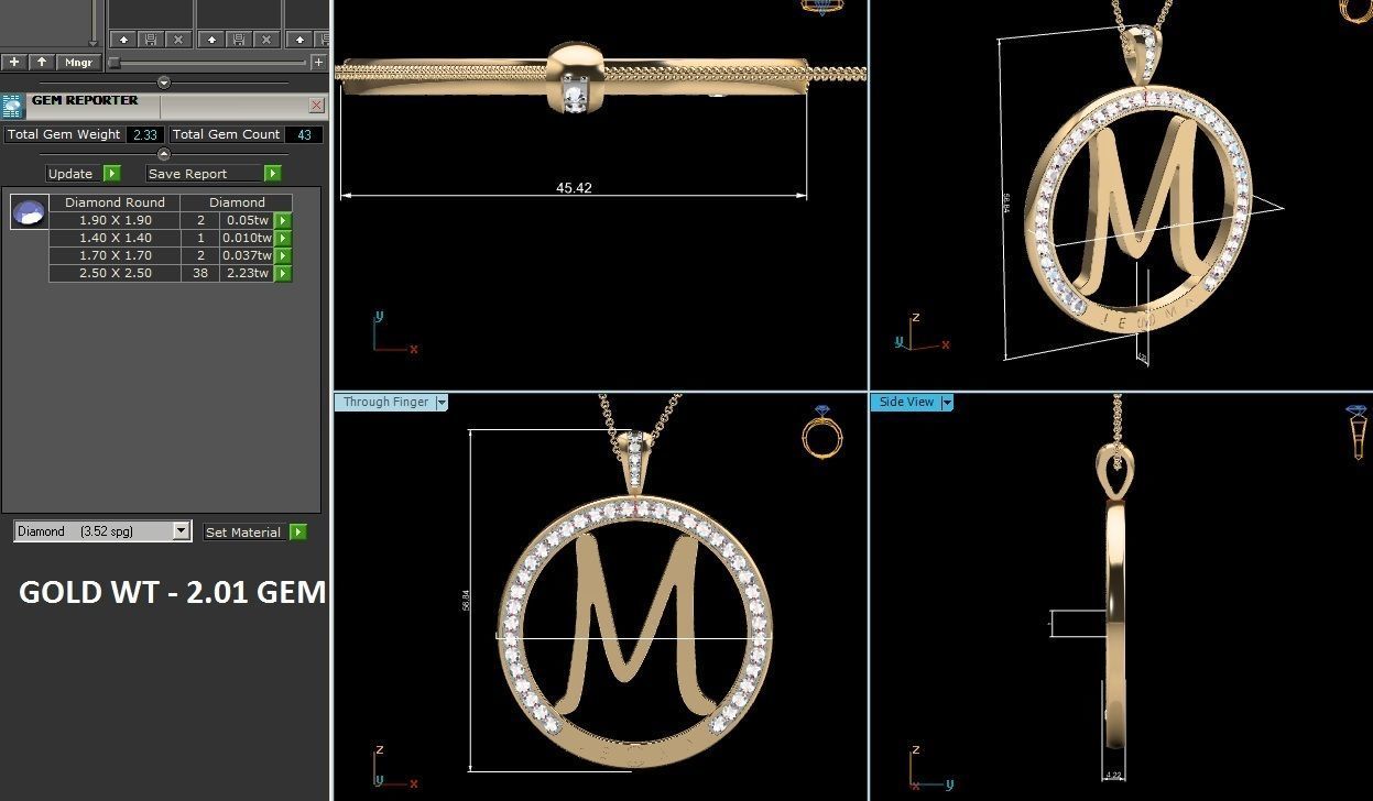 initial M pendant-7636 3D print model_6