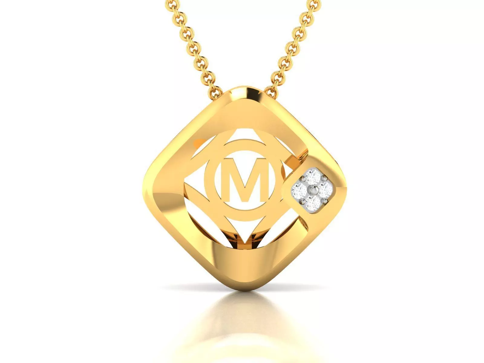 initial M pendant-7586 3D print model_0