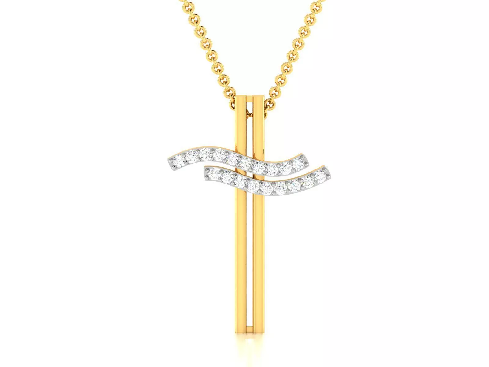 pendant-7545 gold necklace with diamond pendant 3D print model_0