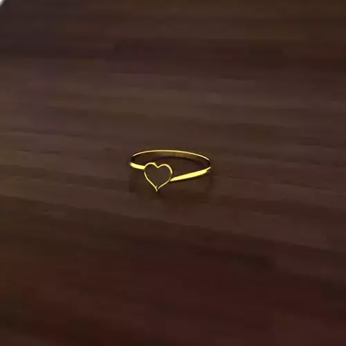 Ring 3d model gold on wooden table