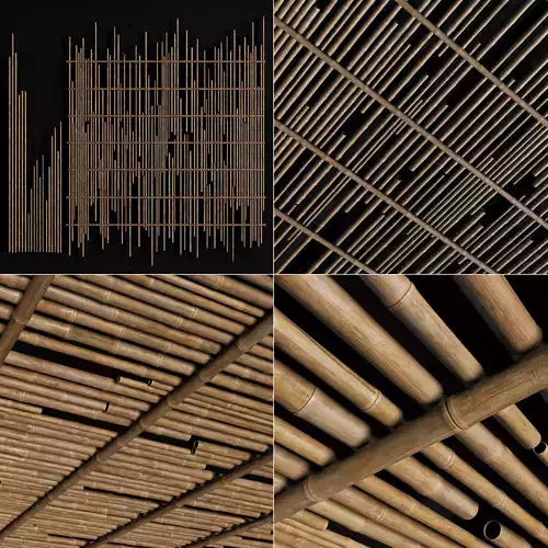 Ceiling bamboo cage random decor n1