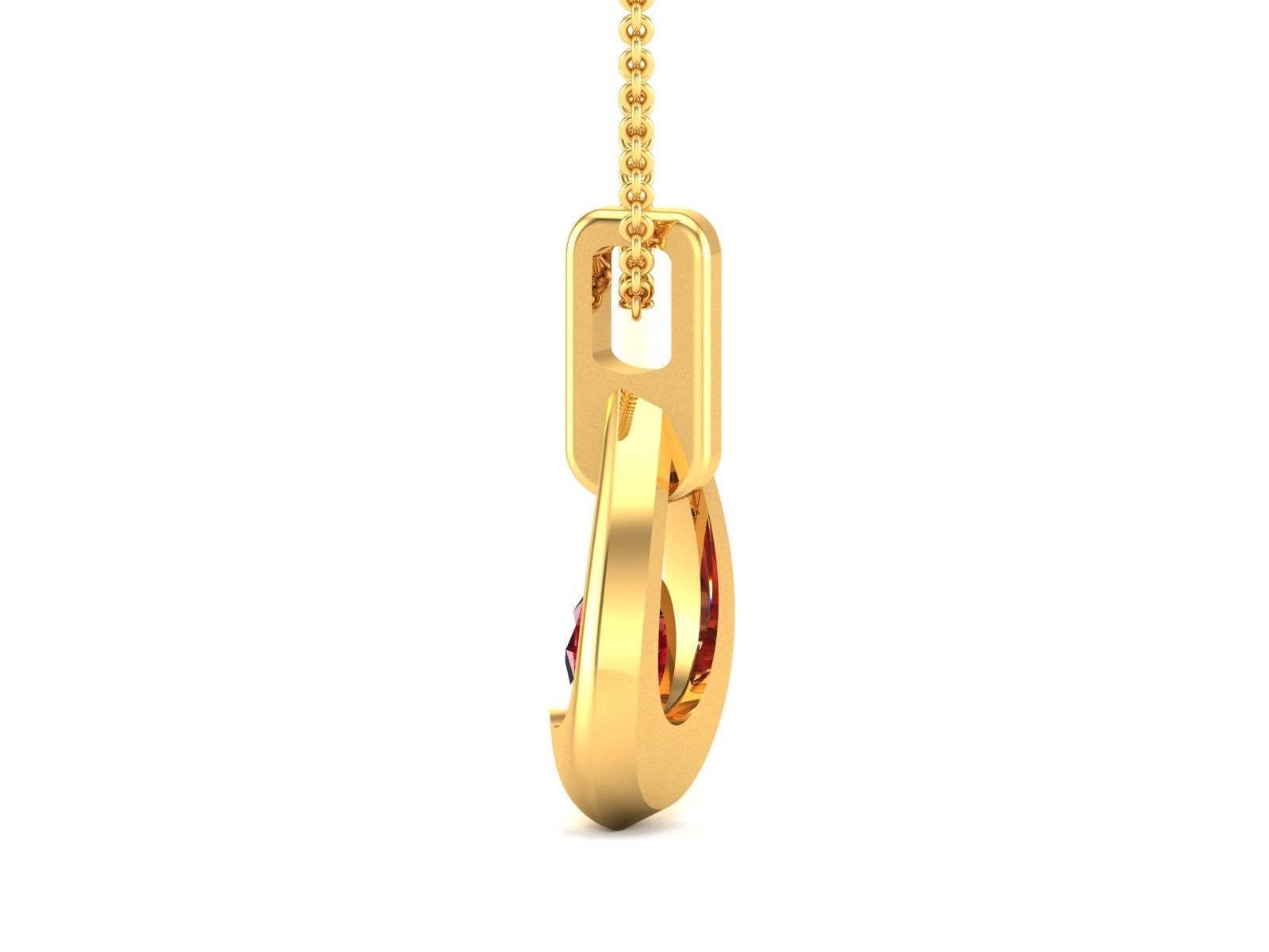 pendant-7467 gold pendant with ruby in center 3D print model_5