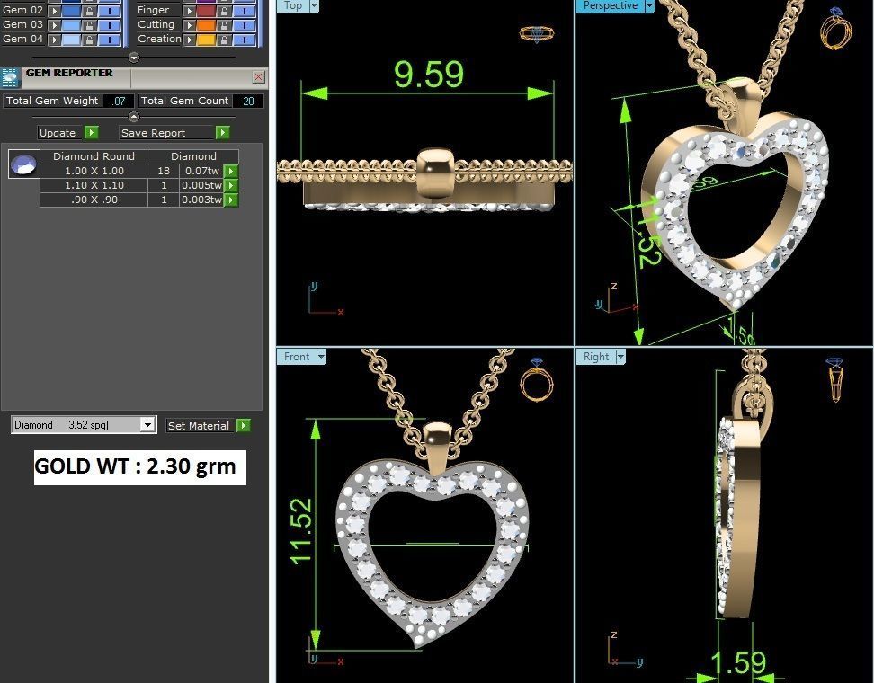heart pendant-7454 3D print model_5