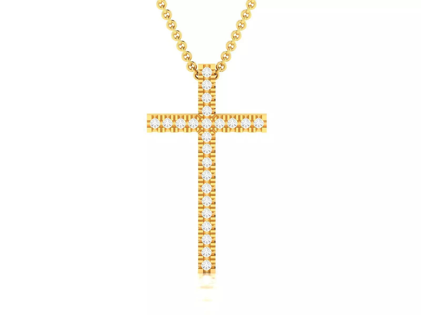 pendant-7336 gold diamond bar necklace 3D print model_0