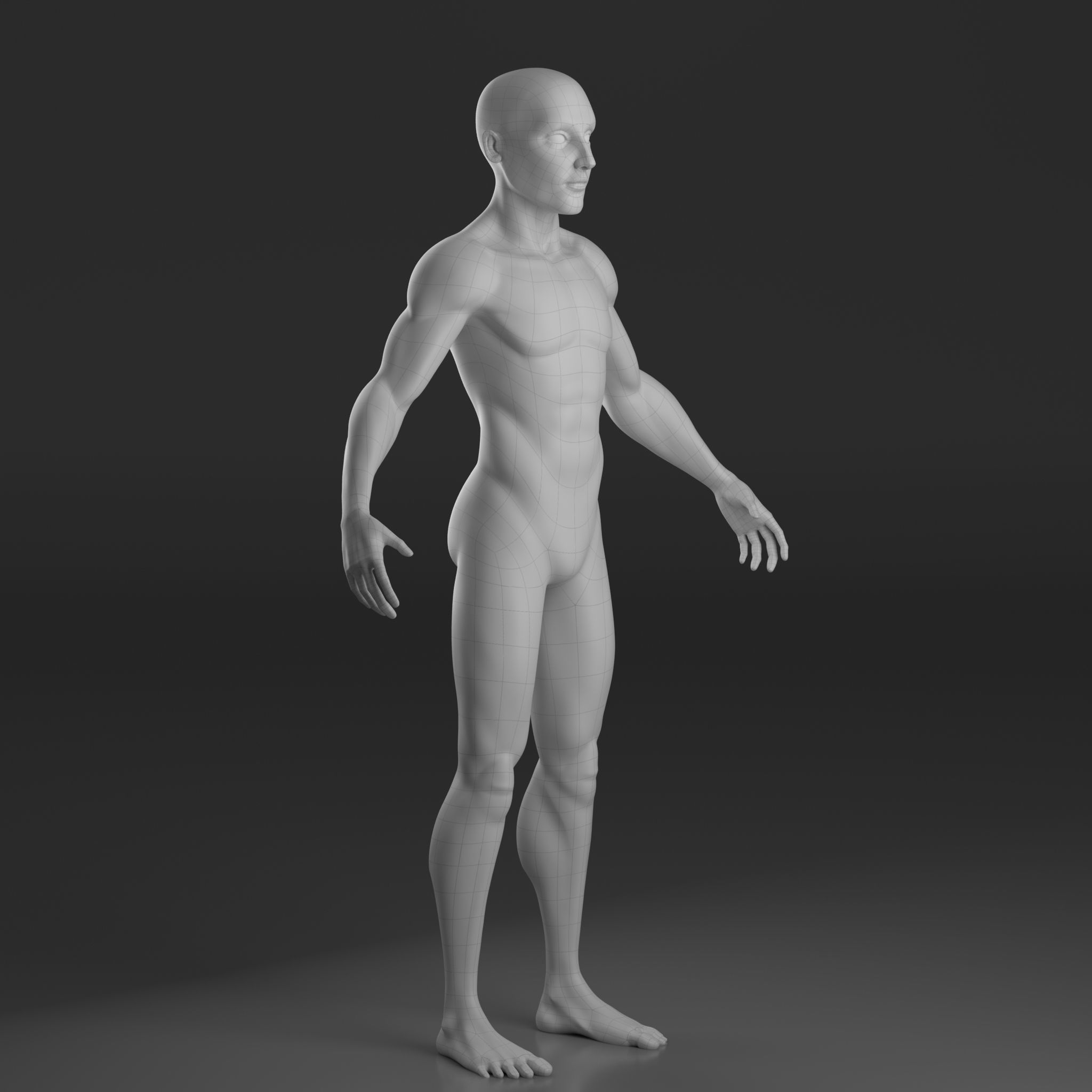 Stylised Male base mesh 3D model_6