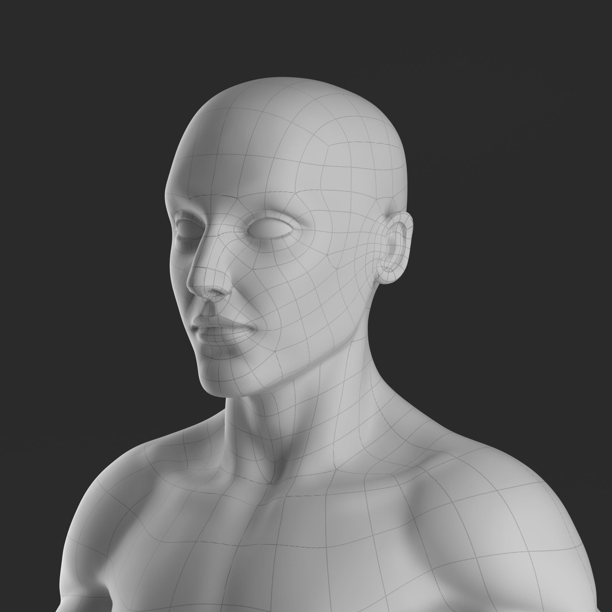 Stylised Male base mesh 3D model_9