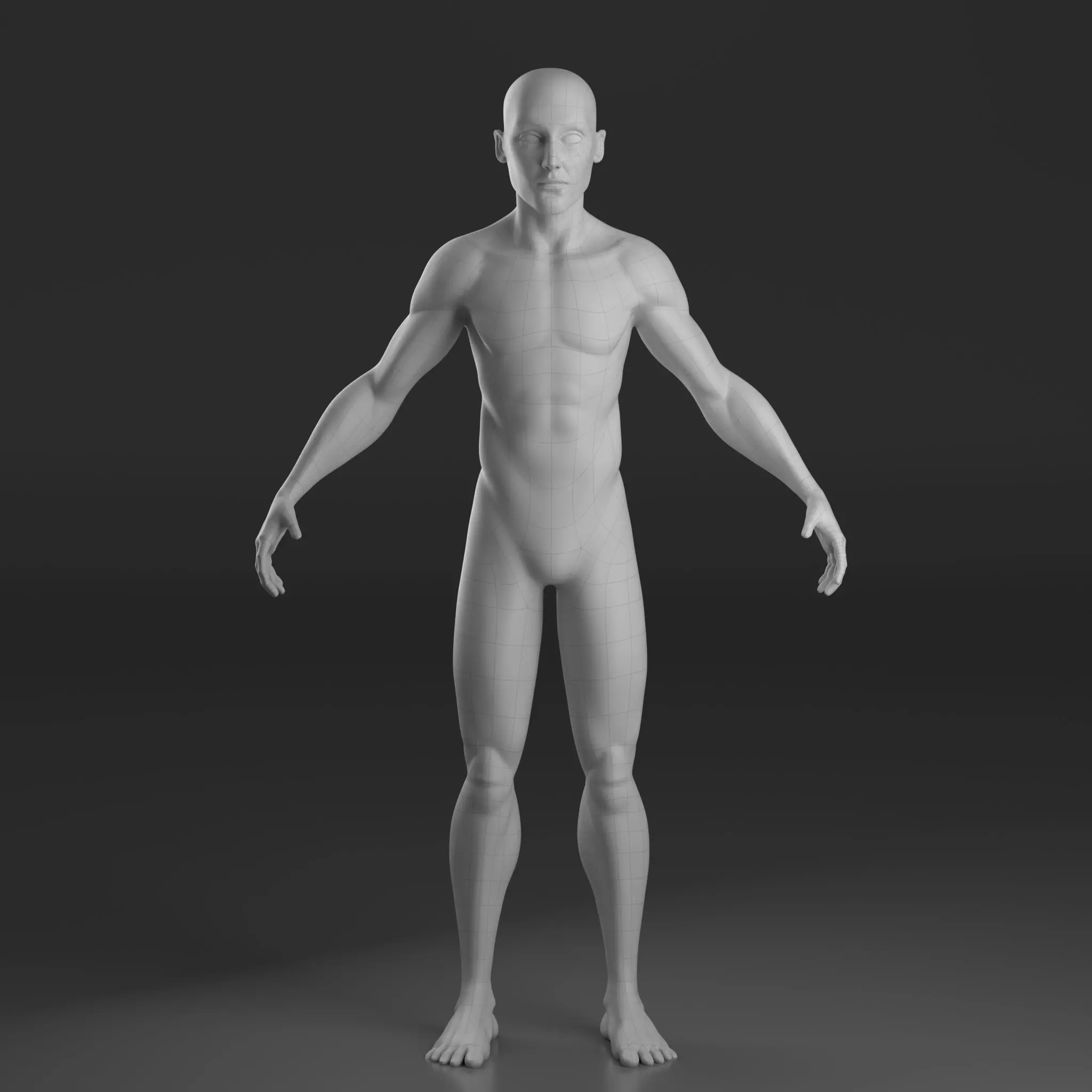 Stylised Male base mesh 3D model_0