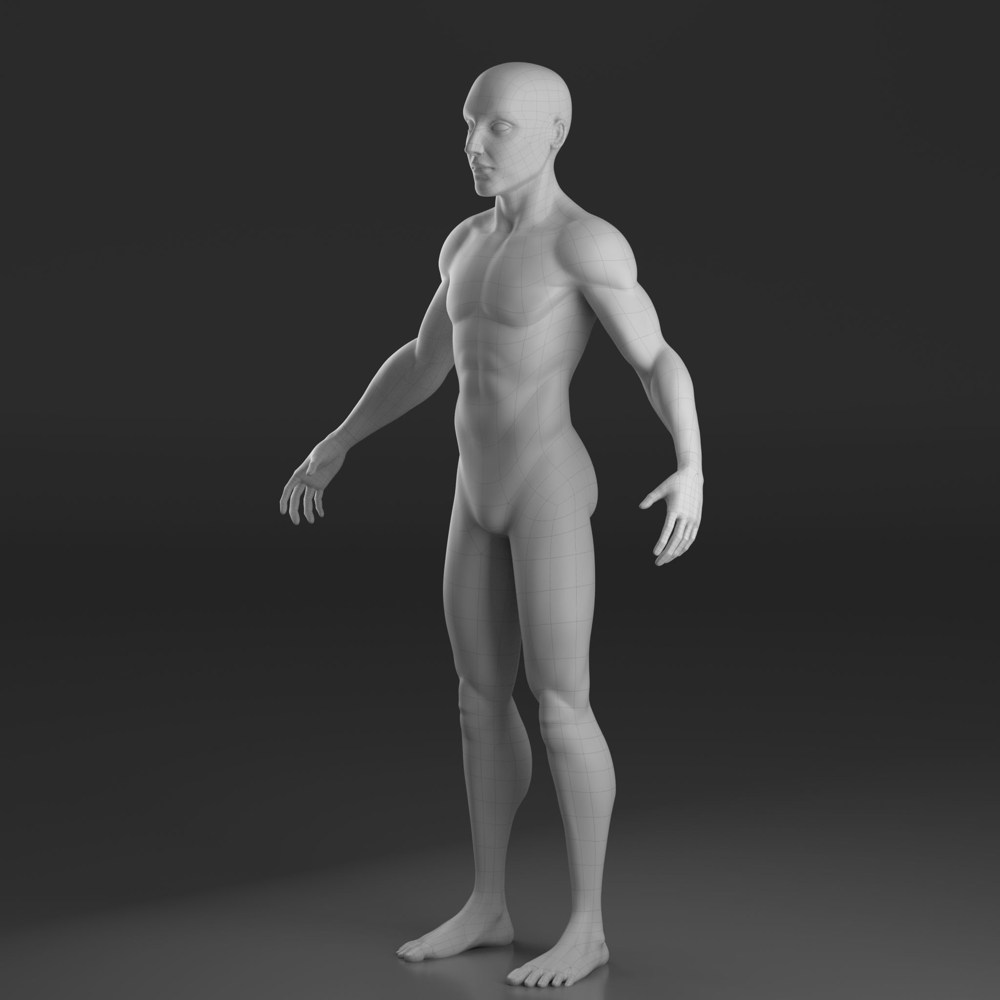Stylised Male base mesh 3D model_5