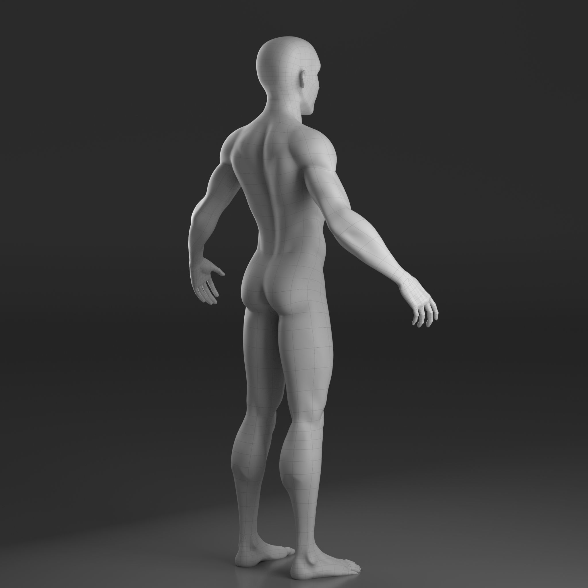 Stylised Male base mesh 3D model_2
