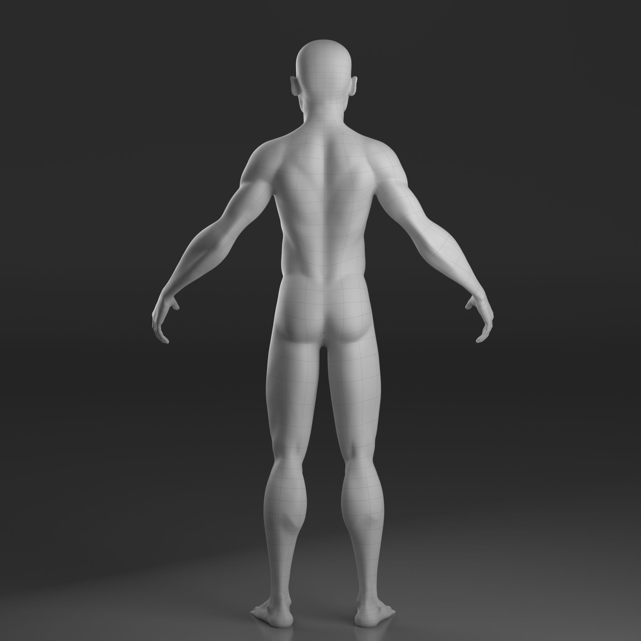 Stylised Male base mesh 3D model_3