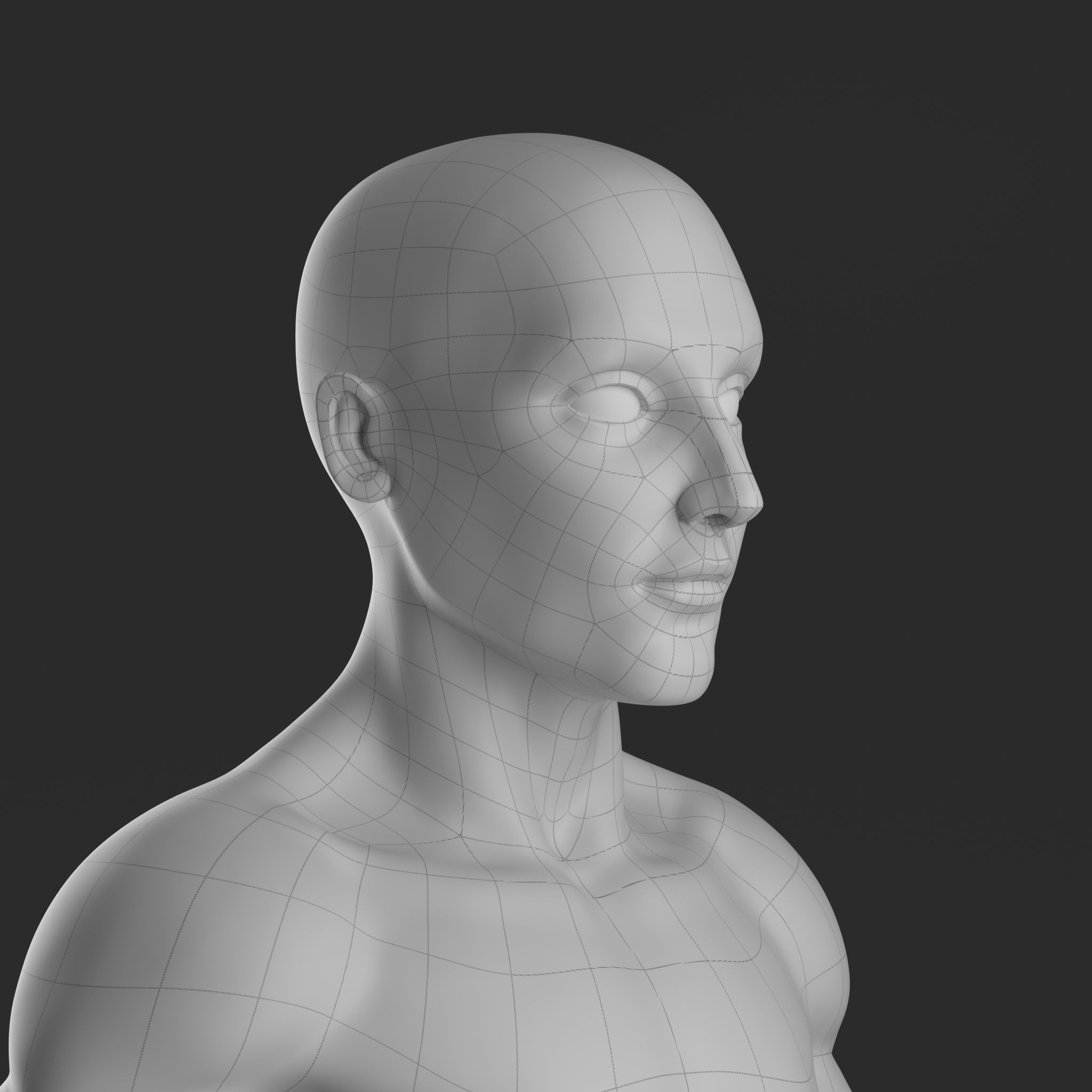 Stylised Male base mesh 3D model_8