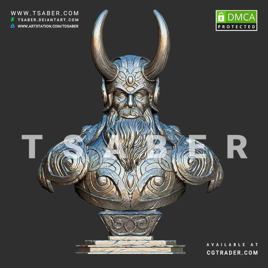 Viking bust - 3D print character 3D print model_6